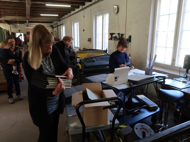 Nils und Sabine in der Bruunshaab Gamle Papfabrik in Viborg (22. Mai)