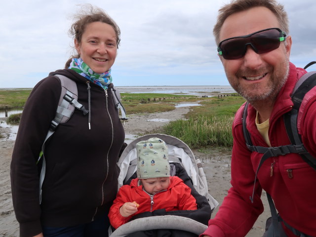 Sabine, Nils und ich im Vadehavet bei Ribe (28. Mai)