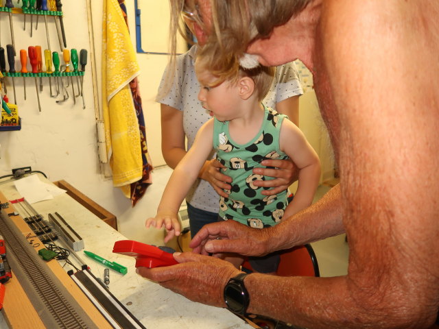 Sabine, Nils und Papa im Haus meiner Eltern