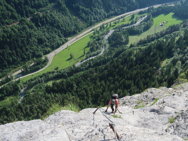 Klostertaler Klettersteig: Carmen im Abschnitt 3 'See Spray'