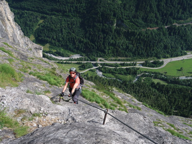 Klostertaler Klettersteig: Carmen im Abschnitt 4 'Dirty Shoe Corner'