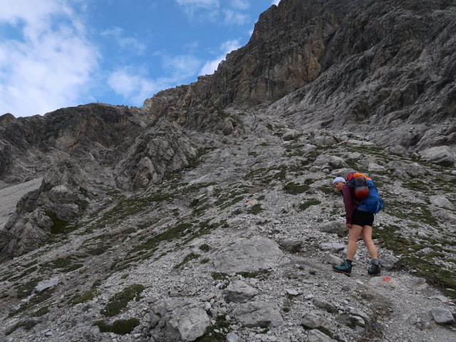 Angela zwischen Kapall und Arlberger Klettersteig (19. Juli)