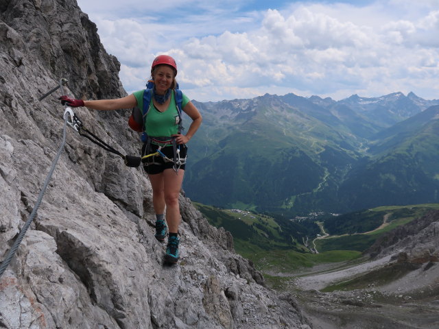 Arlberger Klettersteig: Angela zwischen Lorfekopf und Knoppenjochspitze (19. Juli)