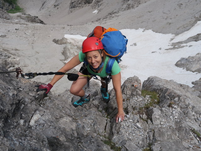 Arlberger Klettersteig: Angela zwischen Lorfekopf und Knoppenjochspitze (19. Juli)