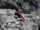 Arlberger Klettersteig: Angela zwischen Osteinstieg und Wei&szlig;schrofenspitze (19. Juli)