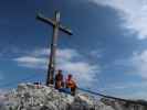 Arlberger Klettersteig: Angela und ich auf der Wei&szlig;schrofenspitze, 2.752 m (19. Juli)