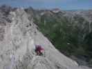 Arlberger Klettersteig: Angela zwischen Wei&szlig;schrofenspitze und Lisunspitze (19. Juli)