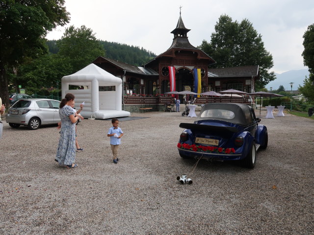 Sabine, Nils und ? beim Musikpavillon Payerbach