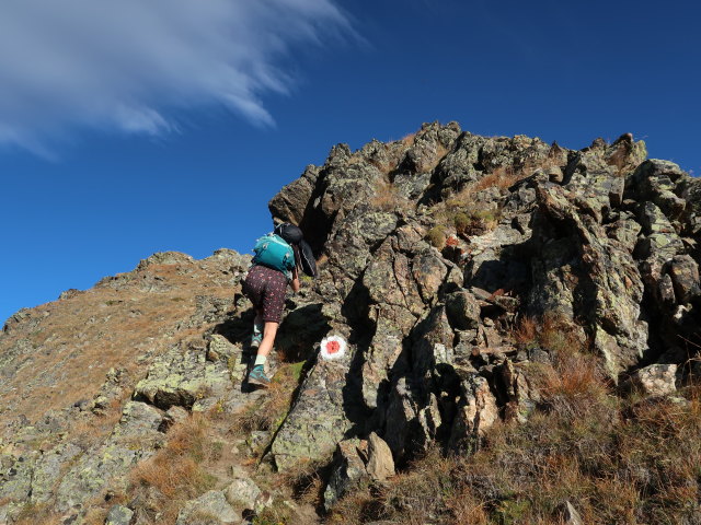 Evelyn zwischen Lehnerjoch und Schafhimmel (21. Sep.)