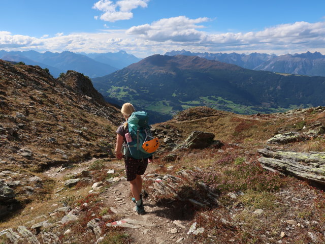 Evelyn zwischen Hochzeiger und Jerzner Alpe (21. Sep.)