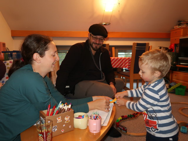 Sabine, Markus und Nils in unserer Wohnung