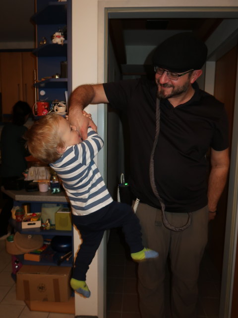 Sabine, Nils und Markus in unserer Wohnung