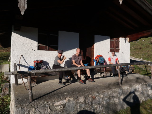 Melanie, Frank und Ronald auf der Steinbergalm, 1.200 m