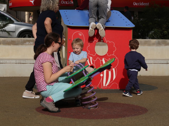 Sabine und Nils auf der Pla&ccedil;a Mallorca in Inca (13. Nov.)