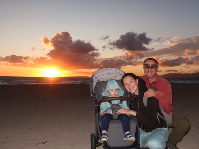 Nils, Sabine und ich am Platja de s'Arenal in Can Pastilla (16. Nov.)