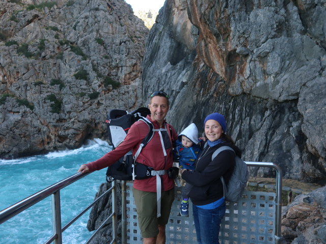 Ich, Nils und Sabine zwischen Torrent de Pareis und Port de Sa Calobra (26. Nov.)