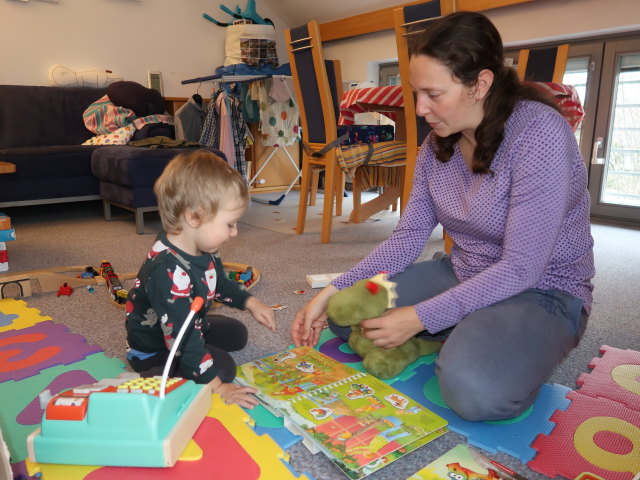 Nils und Sabine in unserer Wohnung (25. Dez.)
