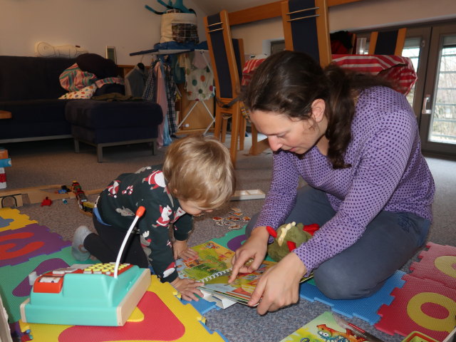 Nils und Sabine in unserer Wohnung (25. Dez.)