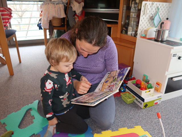 Nils und Sabine in unserer Wohnung (25. Dez.)
