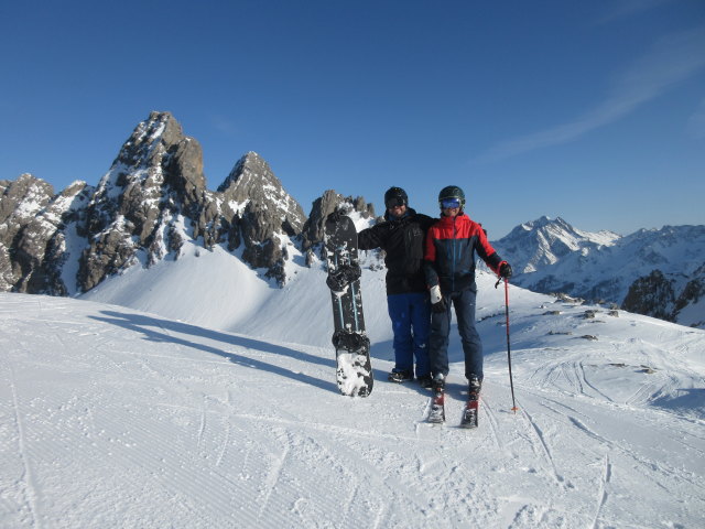 Markus und ich bei der Bergstation des Vallugalifts, 2.578 m