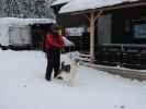 Markus in der Basis von Arctic Dogsled Adventure in Laxforsen (20. Feb.)