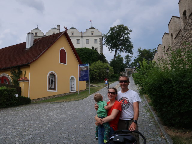 Nils, Sabine und ich im Hofgraben in Weitra (19. Juli)