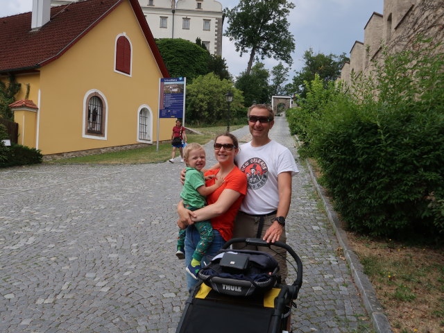 Nils, Sabine und ich im Hofgraben in Weitra (19. Juli)