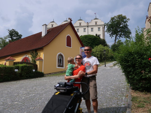 Nils, Sabine und ich im Hofgraben in Weitra (19. Juli)
