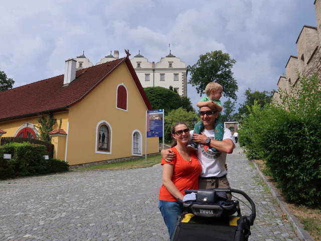 Sabine, ich und Nils im Hofgraben in Weitra (19. Juli)
