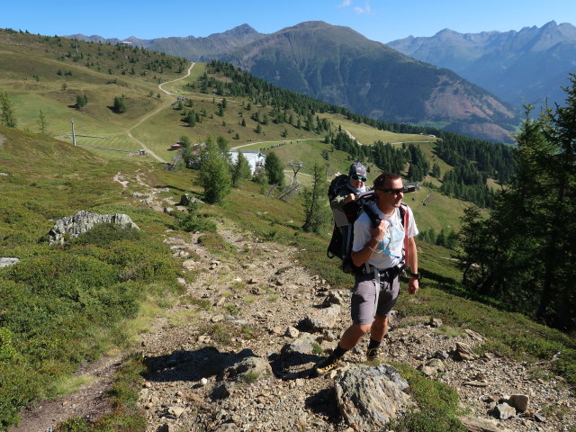 Nils und ich zwischen Bergstation der Thurntalerbahn und Thurntaler (28. Juli)