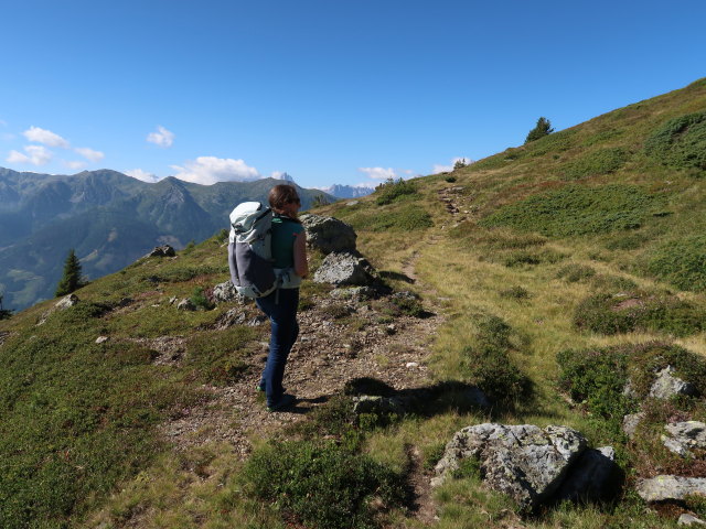 Sabine zwischen Bergstation der Thurntalerbahn und Thurntaler (28. Juli)