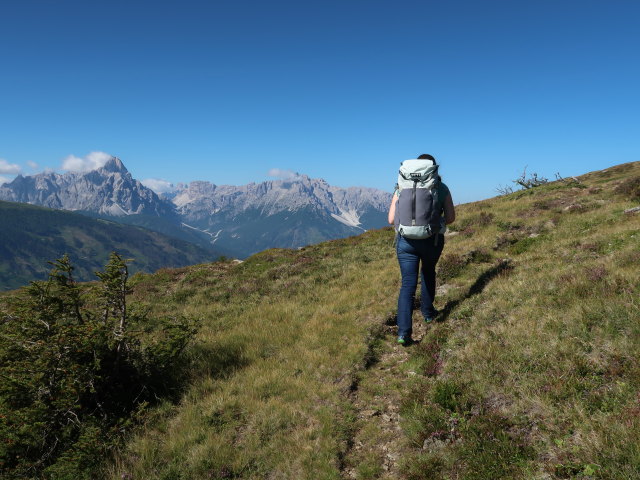 Sabine zwischen Bergstation der Thurntalerbahn und Thurntaler (28. Juli)